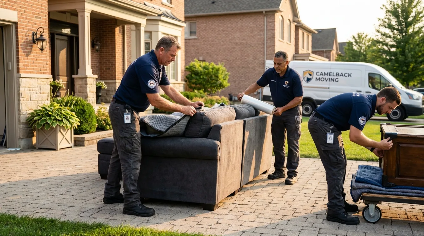 Large estate moving crew wrapping furniture in Hawthorne, FL
